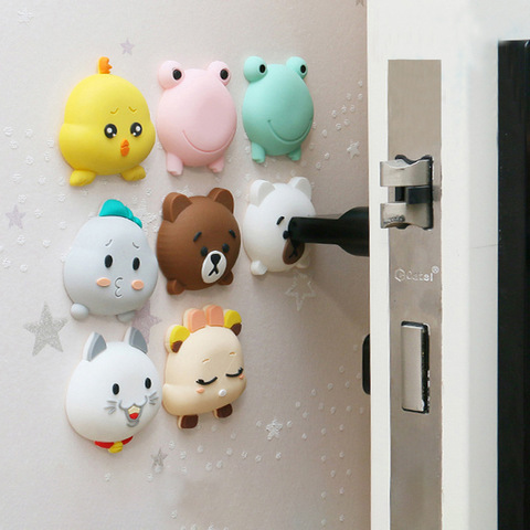 Tope de puerta de dibujos animados de moda, picaporte, cerrojo de goma para guardabarros, Protector de pared para puerta, Protector de pared, Protector antigolpes Savor ► Foto 1/6