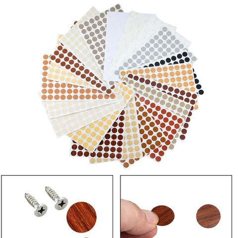 Láminas de PVC autoadhesivas decorativas para muebles, láminas de 15mm, tapas para cubrir tornillos, pegatinas para artesanías de madera, ornamento de armario de escritorio, 96 Uds./hoja ► Foto 1/6