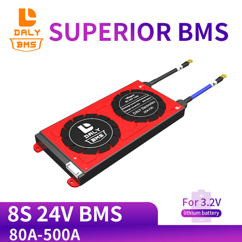 Daly 3,2 V LiFePo4 8S 24V 80A 100A 200A 18650 LFP PCM Placa de protección de batería BMS con módulo de batería de litio equilibrada ► Foto 1/6