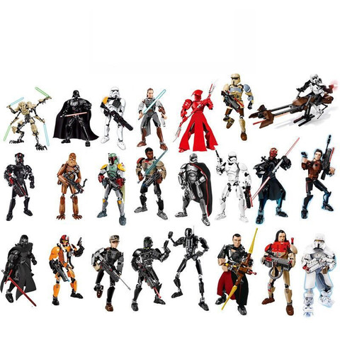 Figura DE ACCIÓN DE Kylo Ren, Jango Boba Fett, Chewbacca, K-2SO, Rey Finn, juguete de bloques de construcción compatible con ► Foto 1/6