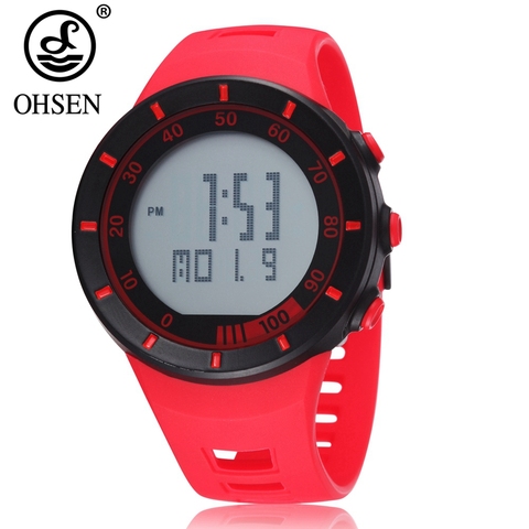 Digital de las mujeres reloj de pulsera reloj de mujer de moda impermeable rojo deporte reloj de señora cronómetro electrónico Relojes Led silicona reloj ► Foto 1/6