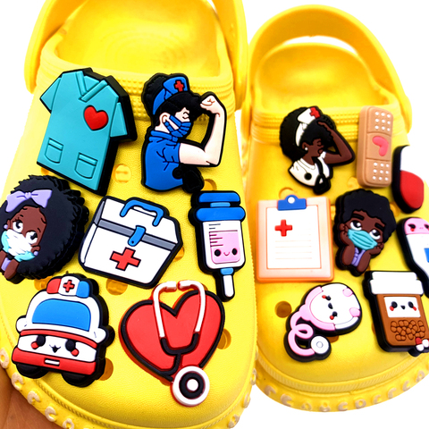 Charms de zapatos con icono de equipo médico, accesorios de muñeca con agujero para enfermera, regalo de decoración, 1 Uds., gran oferta ► Foto 1/6