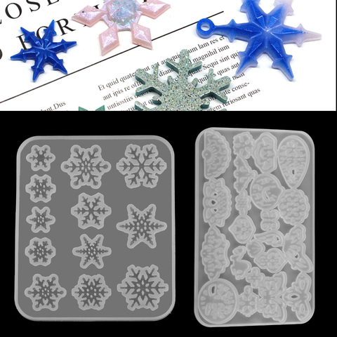 Moldes de resina epoxi de copos de nieve de Navidad, siliconas, regalo de Navidad, moldes de resina Epoxy para DIY, suministros de hallazgos de joyería, 1 Uds. ► Foto 1/6