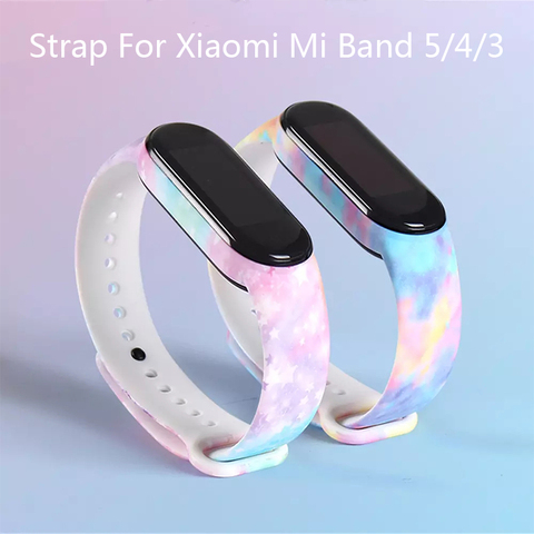 Correa de silicona para Xiaomi Mi banda 5 4 3 de dibujos animados pulsera de colorido TPU correa para Xiaomi banda Xiomi 5 4 3 Correa ► Foto 1/6