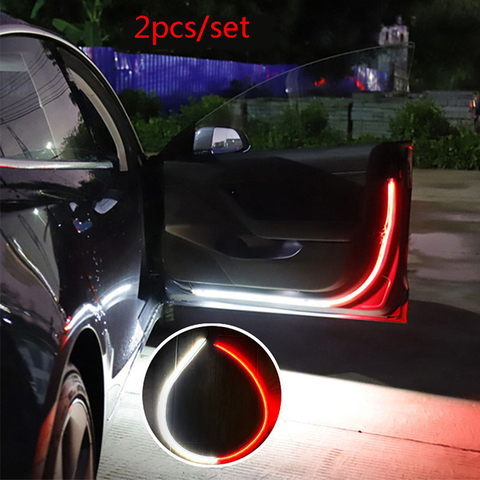 Cintas de luz LED de advertencia para apertura de puerta de coche, 2 uds., luz de seguridad anticolisión trasera, luces Flash de bienvenida, luz Universal para coche ► Foto 1/6