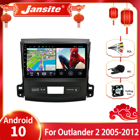 Jansite Android 10 Radio del coche para Mitsubishi Outlander Xl 2 CW0W 2005-2012 Multimedia reproductor de vídeo 2din GPS DVD estéreo unidad de cabeza ► Foto 1/6