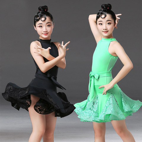 Nuevo encaje vestido de baile latino para las niñas niño Salsa Tango vestido de baile de salón traje de competición de los niños la Ropa de baile ► Foto 1/6