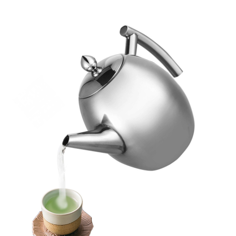 Tetera de té de acero inoxidable resistente al calor, tetera con filtro de gran capacidad para el hogar y la Oficina, 1L/1,5 l ► Foto 1/6
