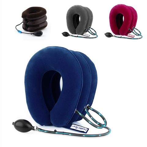 Collar de almohada inflable para cuello, aparato de tracción Cervical de aire para Tractor, soporte para vértebras, ortopédico, de relajación y masaje ► Foto 1/6