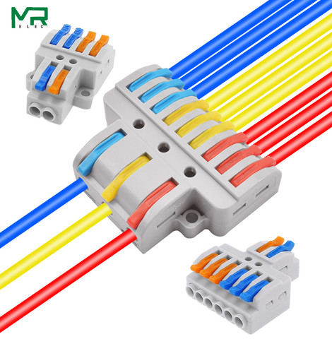 Bloque de cableado SPL-42 Din compacto Universal rápido, de carril Tipo/62/63/93, sin tornillos, Terminal del Conductor ► Foto 1/6