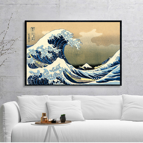 Pintura de la gran ola de Kanagawa Ukiyoe, arte japonés, pared Vintage, lienzo impreso, imagen de decoración de la habitación ► Foto 1/6