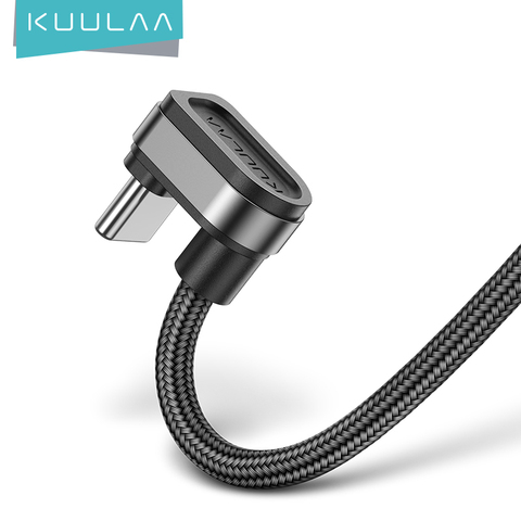 KUULAA-Cable USB tipo C de carga rápida para móvil, Cable de datos de USB-C de 180 grados, para samsung S10, S9, S8, Xiaomi mi ► Foto 1/6