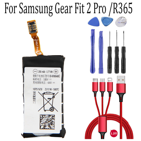 Batería EB-BR365ABE para Samsung Gear Fit 2 Pro SM-R365 R365 200mAh reemplazo de auténtico de la batería + cable USB + toolki ► Foto 1/6