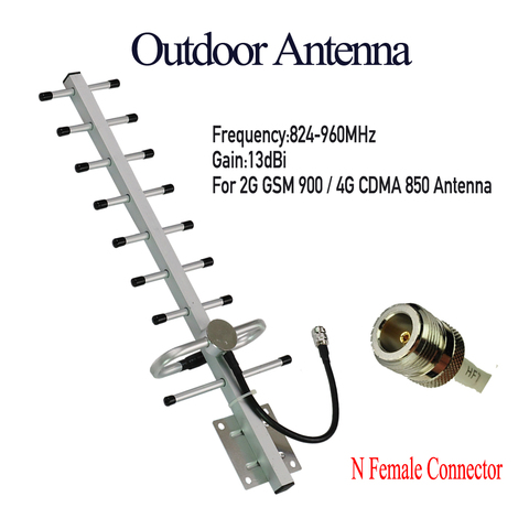 ZQTMAX 13dB 9 unidad Yagi antena para señal de móvil GSM booster 800 850 900 MHz GSM CDMA B20 banda ► Foto 1/5