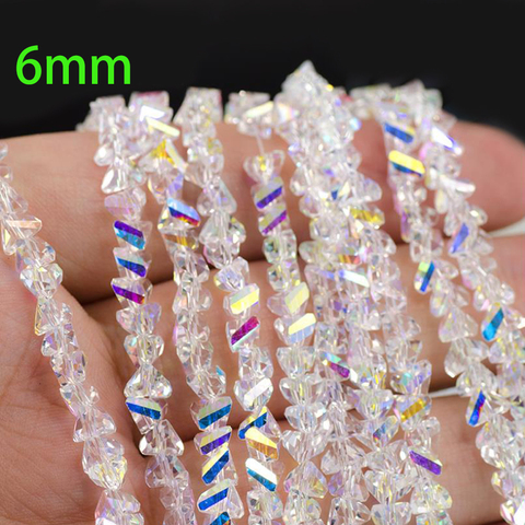 Yanqi brillante anillo de triángulo perlas de vidrio de 6mm 100 Uds Austria cuentas de vidrio de cristal para fabricación de joyería DIY hecho a mano al por mayor ► Foto 1/6