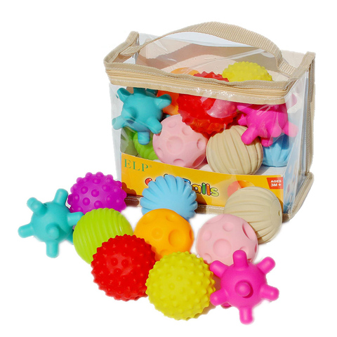 Bolas de juguete texturizadas para niños, Mordillo para recién nacidos, juguetes sensoriales, juguetes de baño con sonido ► Foto 1/6
