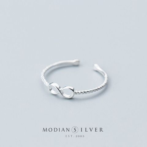 Modian-Anillo de Plata de Ley 925 para mujer, sortija de amor infinito, joya de moda, giro de tamaño libre, joyería fina, regalo de recuerdo ► Foto 1/2