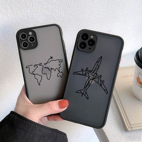 Funda de silicona con estampado divertido para teléfono móvil iPhone, carcasa trasera con estampado divertido de mapa de viaje para iPhone 7 12 11 Pro XS MAX XR X 8 6s 7 Plus SE2022 ► Foto 1/6