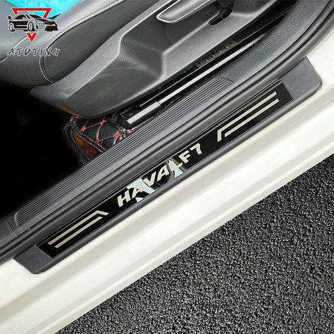 Cubierta de pedal de umbral de puerta para Haval F7 F7X 2022, tira de placa de desgaste de acero inoxidable, accesorios, embellecedor antiarañazos, piezas exteriores ► Foto 1/4