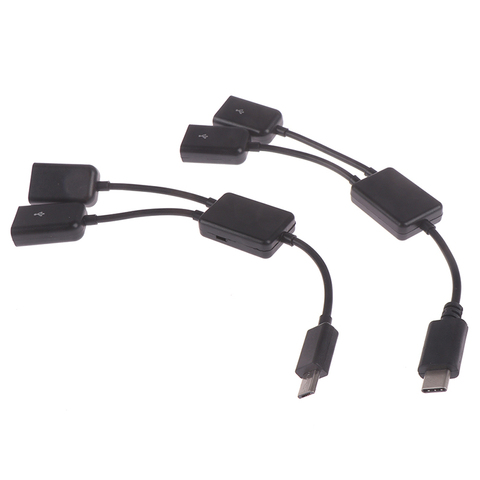 Micro USB/Tipo C a 2 OTG puerto Dual HUB Cable Y divisor para tableta Android Mouse Keyboard micro-usb tipo C Adapter Converter ► Foto 1/6