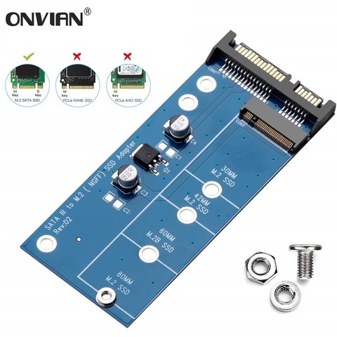 Onvian-adaptador M2 SSD NGFF a SATA, tarjeta adaptadora NGFF M.2 de 6Gbps, 22 Pines, SATA III, convertidor NGFF M.2 SATA para ordenador portátil y de escritorio ► Foto 1/6