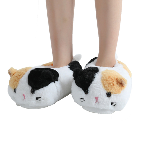 1pc negro blanco pantuflas de gato de la casa de animal zapatos Millffy interior de las mujeres de la moda transpirable cómodo suave zapatillas ► Foto 1/6