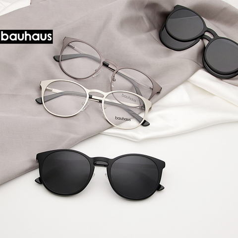 Bauhaus-Gafas de metal X106 para hombre o mujer, bastidor para el imán ► Foto 1/6