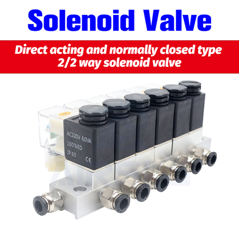 Válvula Solenoide eléctrica neumática de 12V, 24V, 220V, 2 vías, válvula magnética normalmente cerrada de aire, Cartucho de válvula solenoide ► Foto 1/6