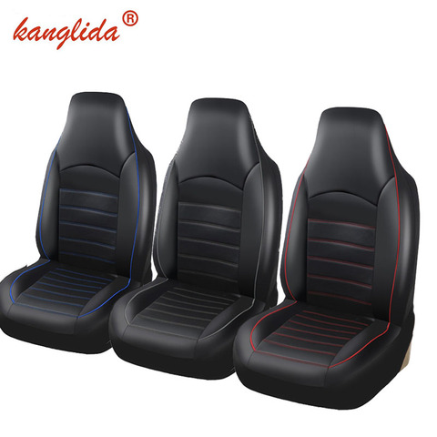 KANGLIDA-Fundas de asiento de cuero Pu delantero para coche, Protector de asiento Interior de coche, Cubo de Espalda alta, a la moda, 2 uds. ► Foto 1/6