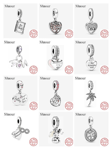 Cuentas de plata 925 para fabricación de joyas de cuentas, abalorios originales compatibles con pulseras Pandora, árbol familiar, mamá, libro de hermanas, regalo del Día de la madre, novedad ► Foto 1/6