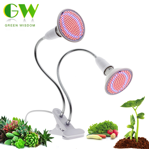 Phytolamp-Luz LED de cultivo de espectro completo, 220V, E27, manguera de Metal Flexible, luces de cultivo de interior, lámparas Phyto para plantas y flores ► Foto 1/6