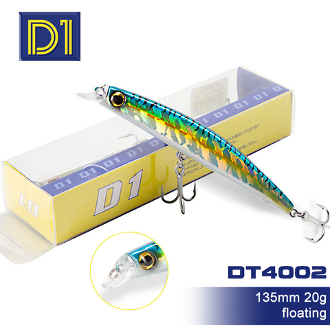 D1 Jackbait Rolling Wobbler pesca en roca señuelo flotante lubina pececillo cebos 135mm20g trucha, Lucio Artificial buen aparejos de pesca ► Foto 1/6