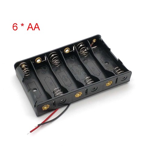 Caja de almacenamiento AA Power Bank, 6 x soporte de pilas AA, 6 ranuras AAA, contenedor de baterías recargables, 9V ► Foto 1/6