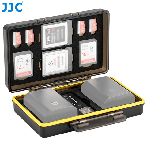 JJC-funda para batería de cámara para Canon LP-E6 LP-E8 LP-E12, LP-E17, soporte para tarjeta de memoria, compatible con tarjeta SD x2, tarjetas MSD x4, tarjeta XQD x2 ► Foto 1/6