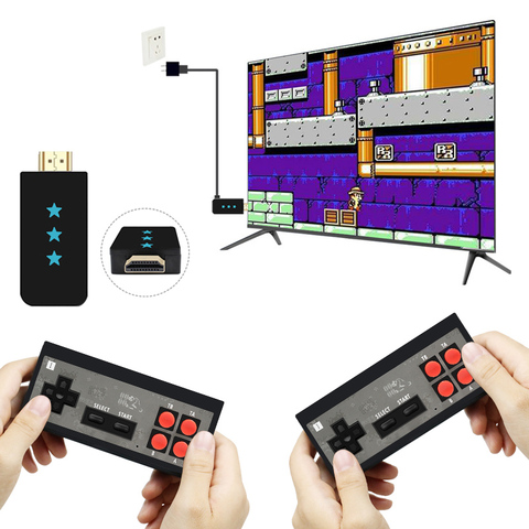 Consola de Videojuegos TV portátil inalámbrico USB, miniconsola clásica de 8 bits con 568 juegos integrados, mando Dual, salida Compatible con HDMI ► Foto 1/6