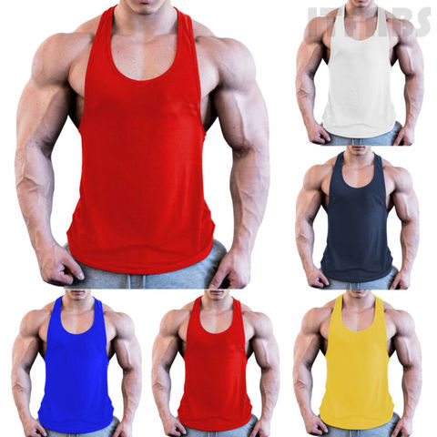 Gimnasio hombres sin mangas camiseta Tank Top culturismo Fitness entrenamiento Stringer peso camisetas transpirable camiseta de Running ► Foto 1/6