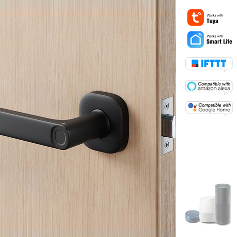 YEEUU-cerradura de puerta con huella dactilar, cerrojo inteligente de fácil reemplazo con Bluetooth, compatible con aplicación Tuya/Smartlife, R1 ► Foto 1/6