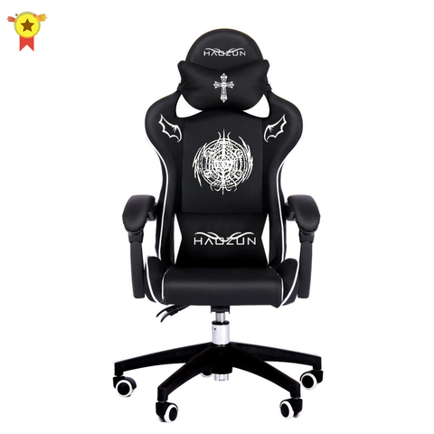 Silla gaming para niños, sillón reclinable de ordenador a la moda de hogar, cómoda silla en vivo con ancla, Internet café, WCG, color negro ► Foto 1/5