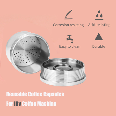 ICafilas-filtros de café para cápsulas de café i.lly, cápsulas de café reutilizables de acero inoxidable para il.ly, taza de goteo, compactador ► Foto 1/6