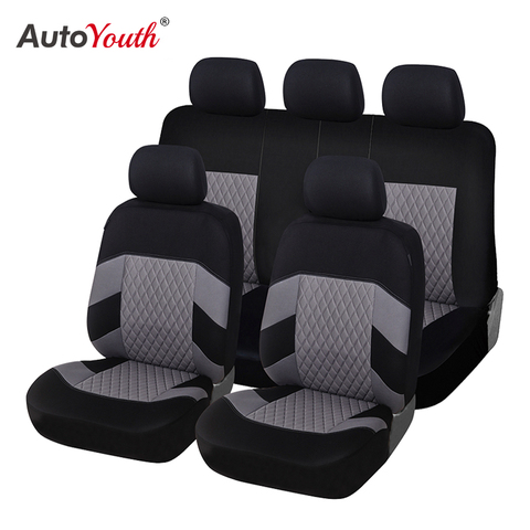 AUTOYOUTH-Conjunto de fundas de asiento de coche, conjunto Universal nuevo para Jetta MK6, Nissan, Honda, Chevrolet, Focus, 9 Uds. ► Foto 1/6