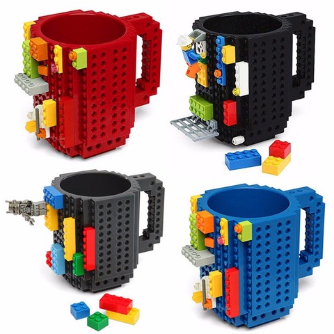 Tazón taza juego de bloques de construcción DIY para niños, tazón taza juego de bloques de construcción creativo, café y agua de 350ml vasos de leche, juguetes educativos, regalo para chico ► Foto 1/6