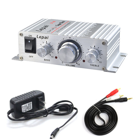 Con adaptador de corriente y Cable de Audio Lepy A6 amplificadores 2x15W Mini estéreo Clase AB dac bajo y triple ajuste ► Foto 1/5