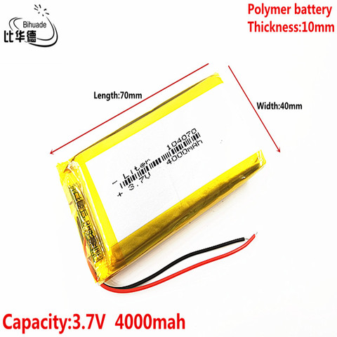 Litro de batería de energía buena calidad 3,7 V 4000mAH 104070 de polímero de iones de litio/Li-ion batería para tablet pc Banco GPS mp3... mp4 ► Foto 1/4