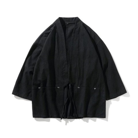 Estilo tradicional japonés de los hombres de la moda cárdigan estilo Retro Samurai Kimono Haori Japón Guerrero Yukata Obi Asia abrigo ropa para adultos ► Foto 1/6
