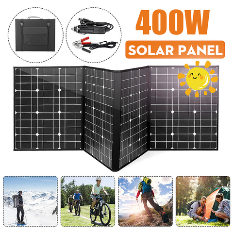 18V 400W DC cargador de batería de Panel Solar USB equipo de célula Solar completo plegable portátil recargable de sistema de energía Solar Camping ► Foto 1/1