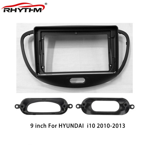 Marco de Dvd para coche, Panel adaptador de montaje en tablero de instrumentos, 9 pulgadas, 2008-2011 para HYUNDAI I10, 1/doble Din ► Foto 1/5