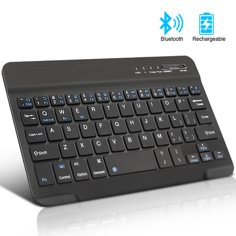 Mini teclado inalámbrico teclado Bluetooth para ipad teléfono tableta de goma teclado recargable para Android ios Windows ► Foto 1/6