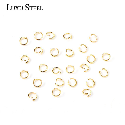 LUXUSTEEL 1000 unids/lote de acero inoxidable anillos de la fabricación de la joyería DIY collar pulsera hallazgos conector abierto salto anillo ► Foto 1/5