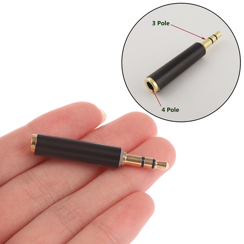 1 piezas estéreo caliente 3,5mm 3 polos macho a 4 polos 3 anillos hembra Adaptador de Audio conectores ► Foto 1/6