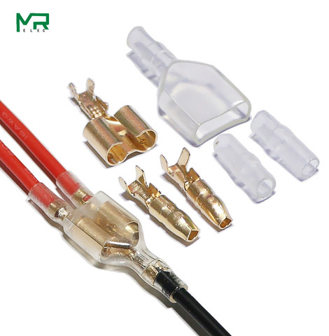 Conector de cable eléctrico para coche, terminal de bala, diámetro de 4mm, macho + hembra, 1: 2, funda transparente, 10/20/50 juegos ► Foto 1/6